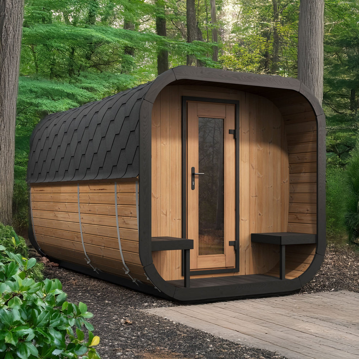 SaunaLife Model CL12GCP Cube Sauna with Changeroom