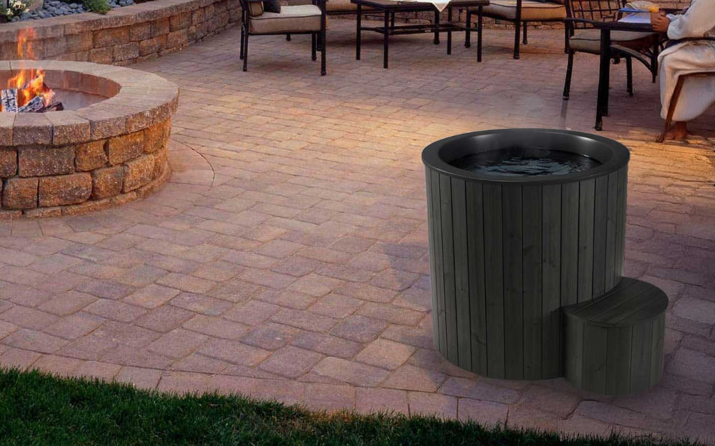 SaunaLife Model S1N 1-Person Cold/Hot Plunge Tub – Natural Thermo-Pine