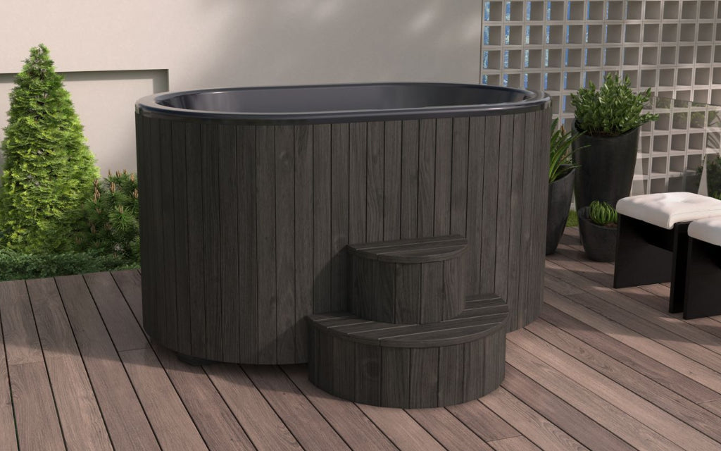 SaunaLife Model S2N 2-Person Cold/Hot Plunge Tub – Natural Thermo-Pine