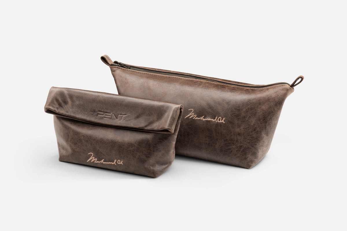 PENT x Muhammad Ali Leather Toiletry Bag