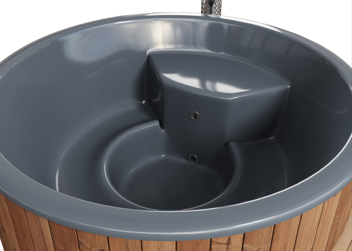 SaunaLife Model S6N Wood-Burning Hot Tub – Natural, Up to 7 Persons