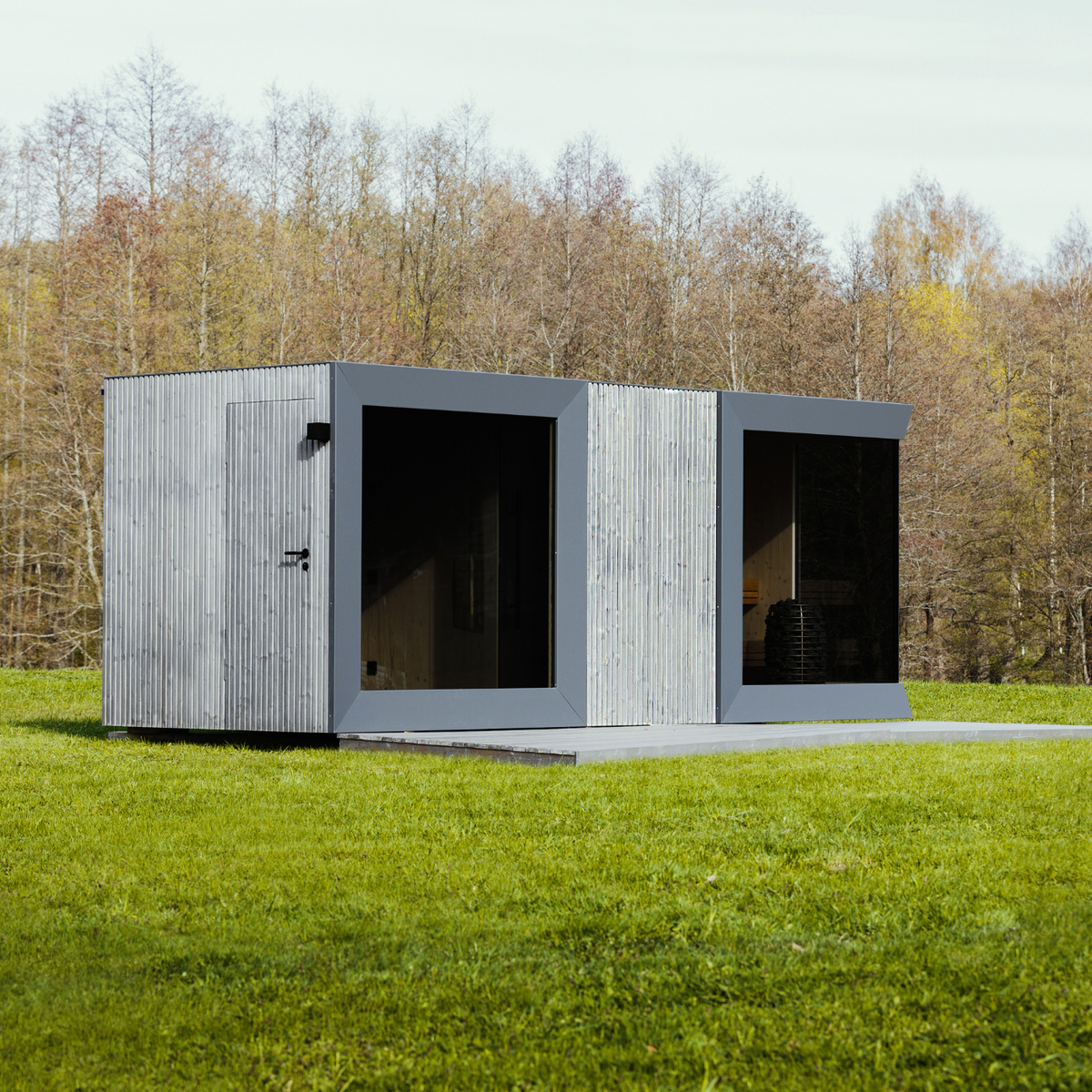Genevas St. Moritz Outdoor Sauna with Lounge & Shower