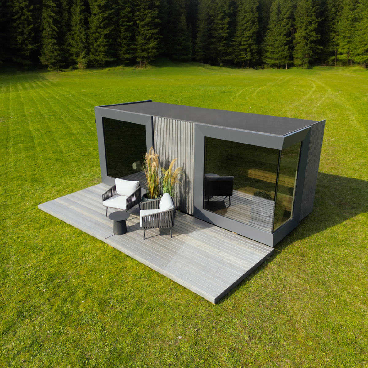 Genevas St. Moritz Outdoor Sauna with Lounge & Shower