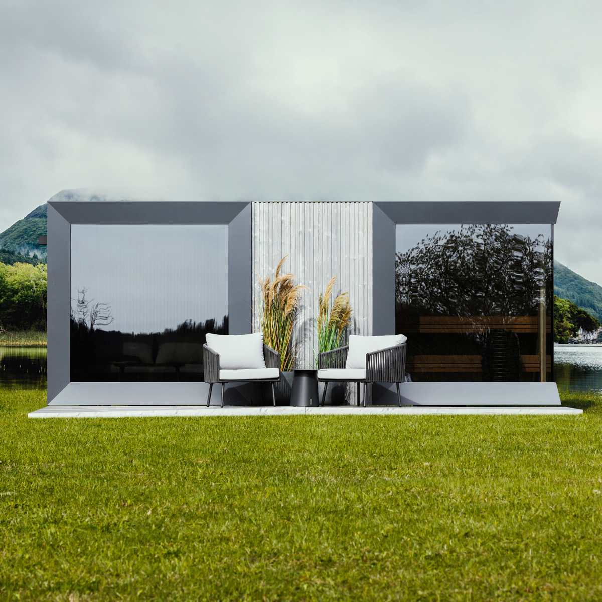 Genevas St. Moritz Outdoor Sauna with Lounge & Shower