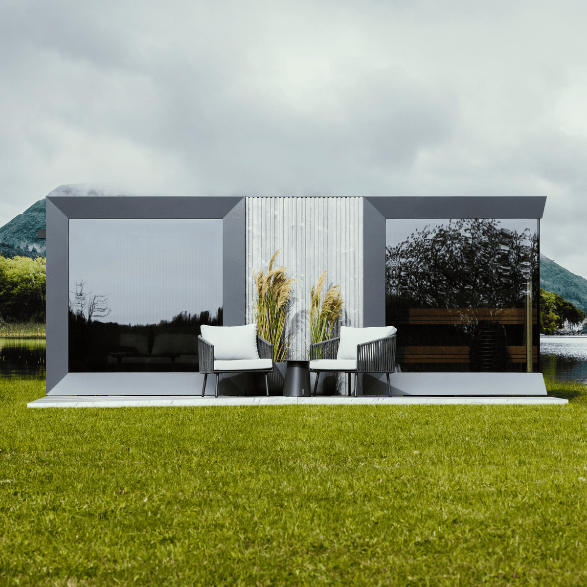 Genevas St. Moritz Outdoor Sauna with Lounge & Shower - Elite Vitality