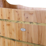 ALFI brand AB1103 59 Inch Free Standing Cedar Wood Bathtub with Bench - Elite Vitality