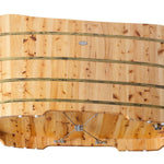 ALFI brand AB1103 59 Inch Free Standing Cedar Wood Bathtub with Bench - Elite Vitality