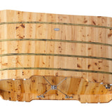 ALFI brand AB1103 59 Inch Free Standing Cedar Wood Bathtub with Bench - Elite Vitality