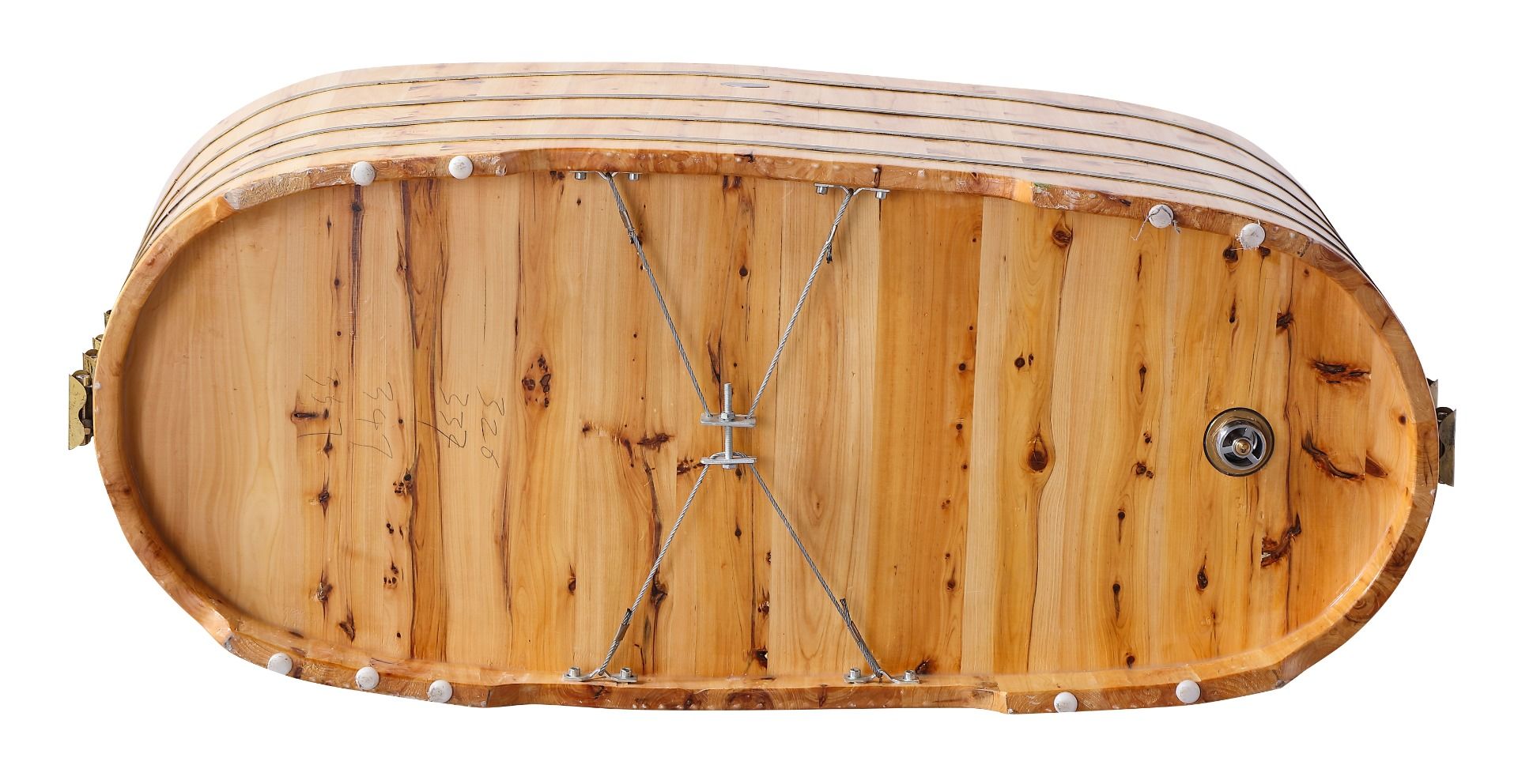 ALFI brand AB1103 59 Inch Free Standing Cedar Wood Bathtub with Bench - Elite Vitality