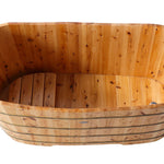 ALFI brand AB1103 59 Inch Free Standing Cedar Wood Bathtub with Bench - Elite Vitality