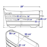 ALFI brand AB1103 59 Inch Free Standing Cedar Wood Bathtub with Bench - Elite Vitality