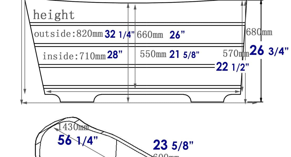 ALFI brand AB1103 59 Inch Free Standing Cedar Wood Bathtub with Bench - Elite Vitality