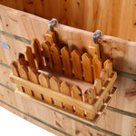 ALFI brand AB1103 59 Inch Free Standing Cedar Wood Bathtub with Bench - Elite Vitality