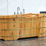 ALFI brand AB1136 61'' Free Standing Cedar Wooden Bathtub with Tub Filler - Elite Vitality