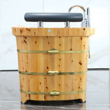 ALFI brand AB1136 61'' Free Standing Cedar Wooden Bathtub with Tub Filler - Elite Vitality