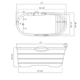 ALFI brand AB1136 61'' Free Standing Cedar Wooden Bathtub with Tub Filler - Elite Vitality