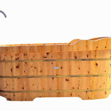 ALFI brand AB1139 61" Free Standing Cedar Wooden Bathtub with Fixtures & Headrest - Elite Vitality