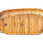 ALFI brand AB1139 61" Free Standing Cedar Wooden Bathtub with Fixtures & Headrest - Elite Vitality