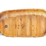 ALFI brand AB1139 61" Free Standing Cedar Wooden Bathtub with Fixtures & Headrest - Elite Vitality