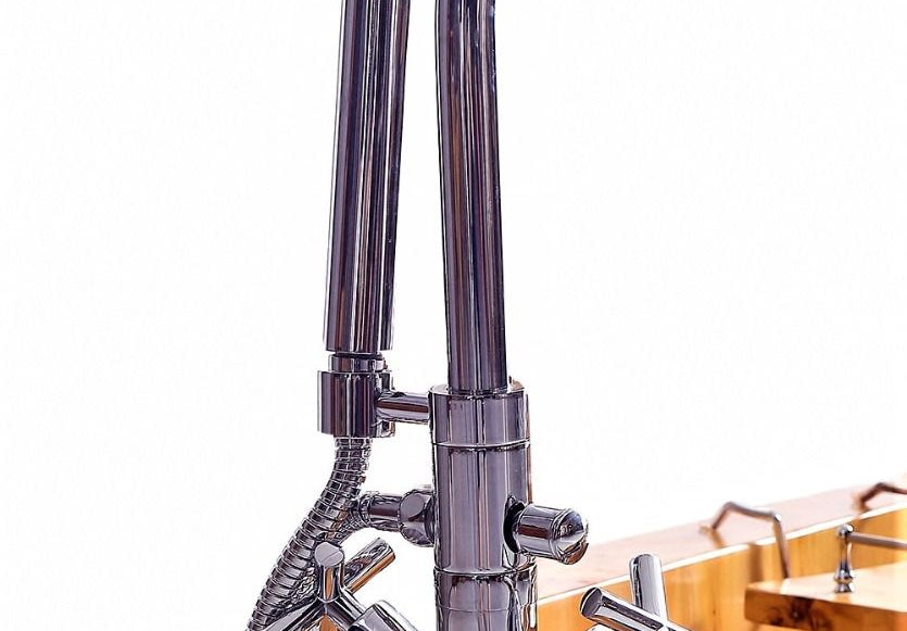 ALFI brand AB1139 61" Free Standing Cedar Wooden Bathtub with Fixtures & Headrest - Elite Vitality