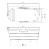 ALFI brand AB1163 61'' Free Standing Wooden BathTub with Headrest - Elite Vitality