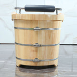 ALFI brand AB1163 61'' Free Standing Wooden BathTub with Headrest - Elite Vitality