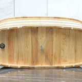 ALFI brand AB1163 61'' Free Standing Wooden BathTub with Headrest - Elite Vitality