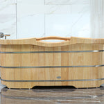 ALFI brand AB1163 61'' Free Standing Wooden BathTub with Headrest - Elite Vitality
