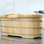 ALFI brand AB1163 61'' Free Standing Wooden BathTub with Headrest - Elite Vitality