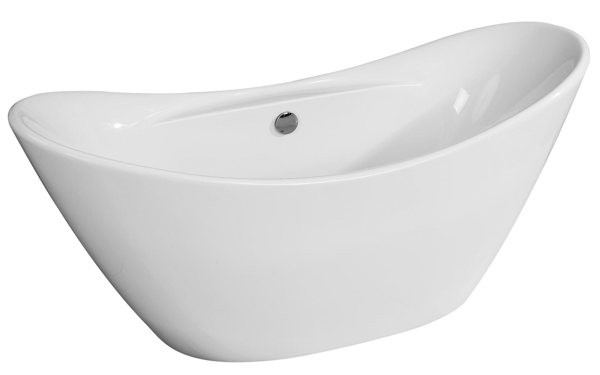 ALFI brand AB8803 68 Inch White Oval Acrylic Free Standing Soaking Bathtub - Elite Vitality