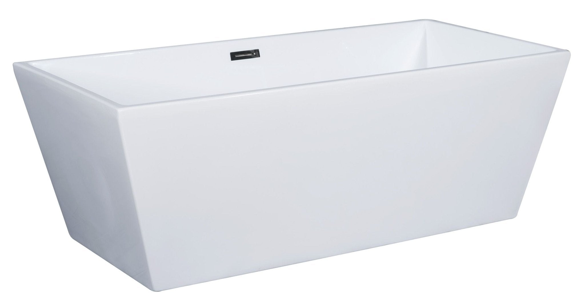 ALFI brand AB8832 67 Inch White Rectangular Acrylic Free Standing Soaking Bathtub - Elite Vitality