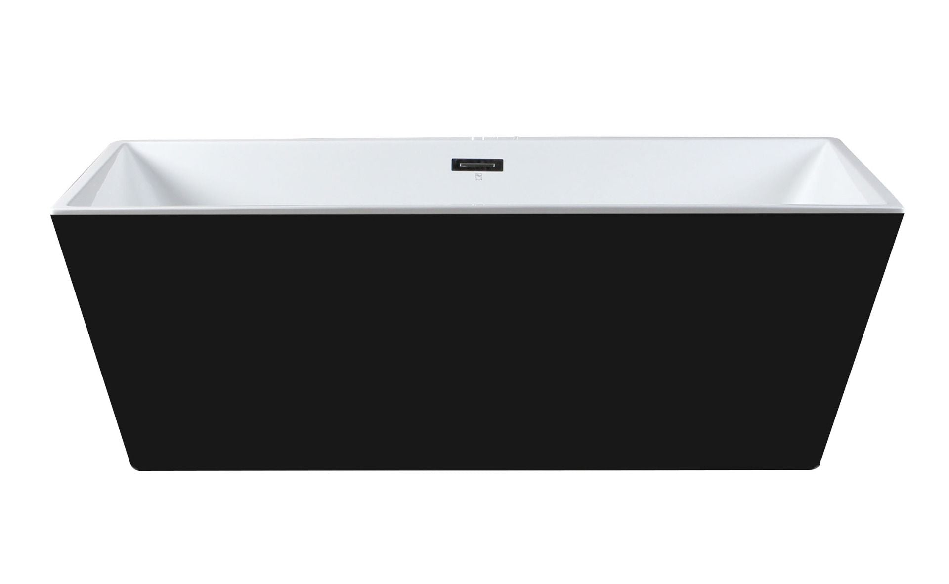 ALFI brand AB8834 59 Inch Black & White Rectangular Acrylic Soaking Bathtub - Elite Vitality