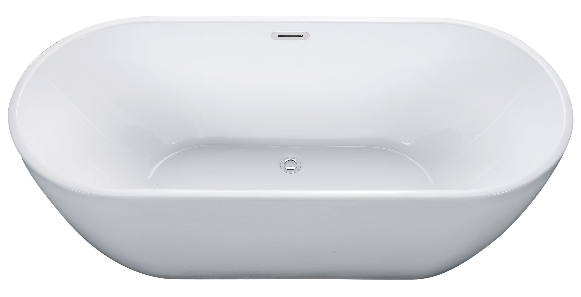 ALFI brand AB8839 67 Inch White Oval Acrylic Free Standing Soaking Bathtub - Elite Vitality