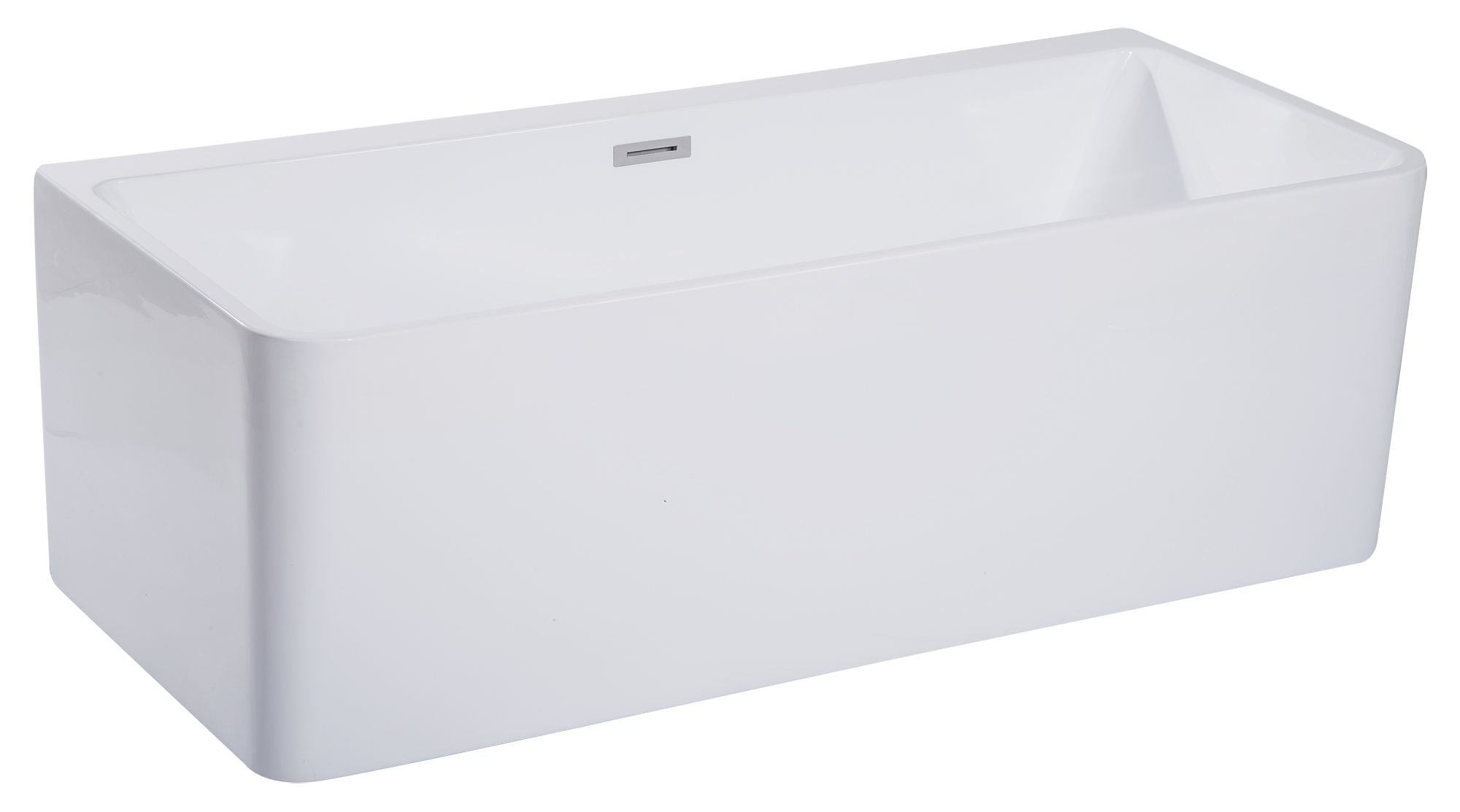ALFI brand AB8859 67 Inch White Rectangular Acrylic Free Standing Soaking Bathtub - Elite Vitality