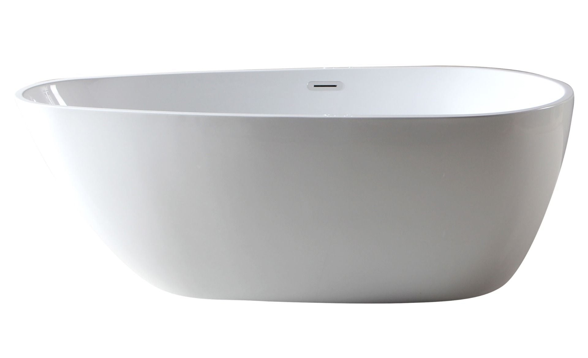 ALFI brand AB8861 59 Inch White Oval Acrylic Free Standing Soaking Bathtub - Elite Vitality
