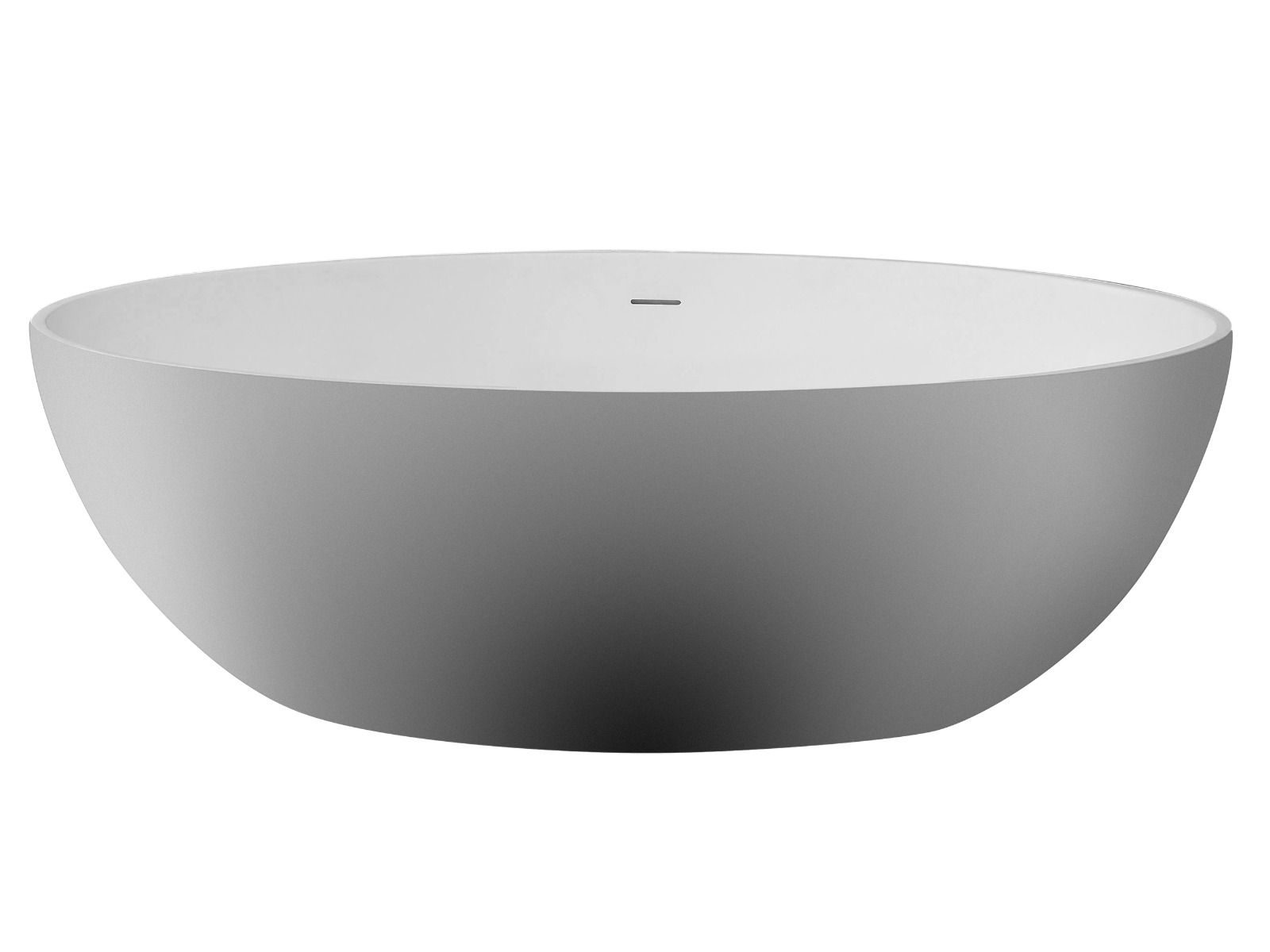 ALFI brand AB9941 67" White Oval Solid Surface Smooth Resin Soaking Bathtub - Elite Vitality