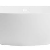ALFI brand AB9975 59" White Oval Solid Surface Resin Soaking Bathtub - Elite Vitality