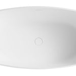 ALFI brand AB9975 59" White Oval Solid Surface Resin Soaking Bathtub - Elite Vitality