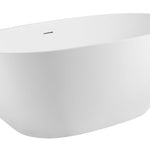 ALFI brand AB9975 59" White Oval Solid Surface Resin Soaking Bathtub - Elite Vitality