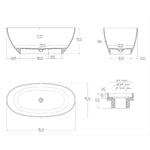 ALFI brand AB9975 59" White Oval Solid Surface Resin Soaking Bathtub - Elite Vitality