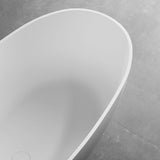 ALFI brand AB9975 59" White Oval Solid Surface Resin Soaking Bathtub - Elite Vitality