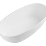ALFI brand AB9975 59" White Oval Solid Surface Resin Soaking Bathtub - Elite Vitality