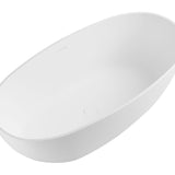 ALFI brand AB9975 59" White Oval Solid Surface Resin Soaking Bathtub - Elite Vitality