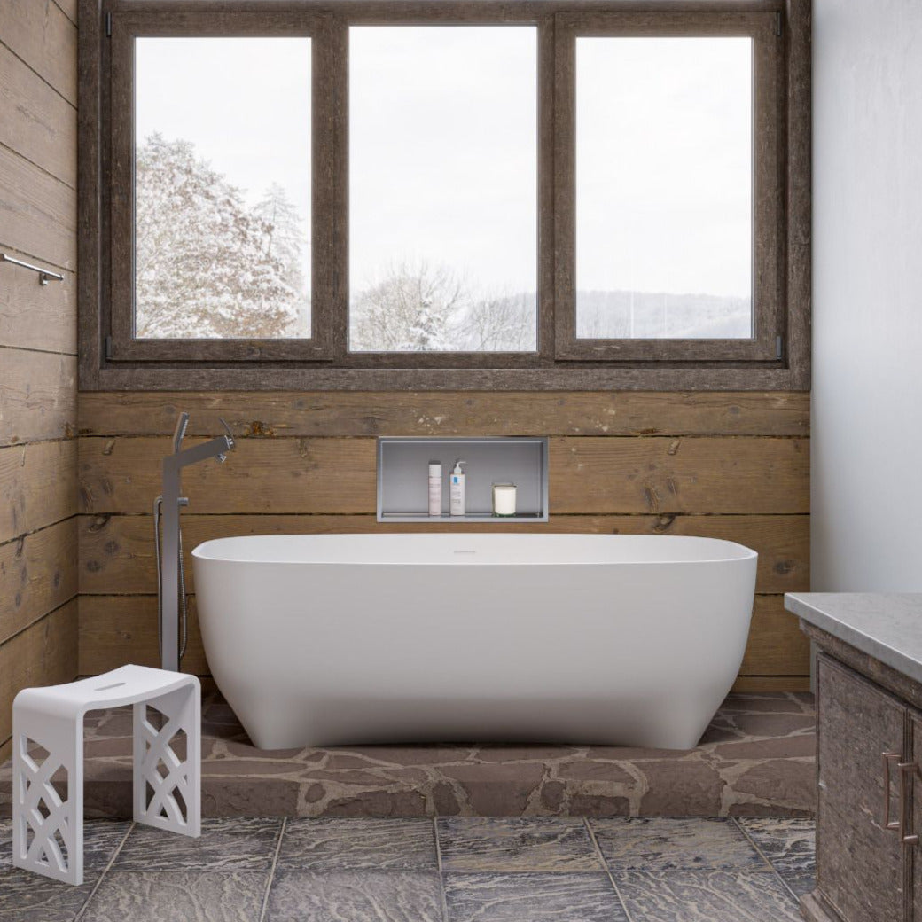 ALFI brand AB9980 67" White Matte Solid Surface Resin Bathtub - Elite Vitality