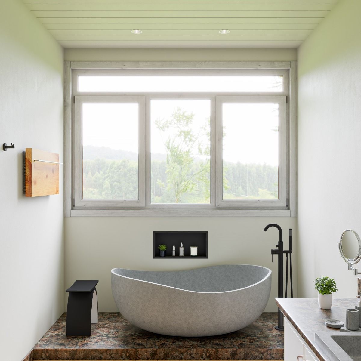 ALFI brand ABCO63TUB 63" Solid Concrete Gray Matte Oval Bathtub - Elite Vitality