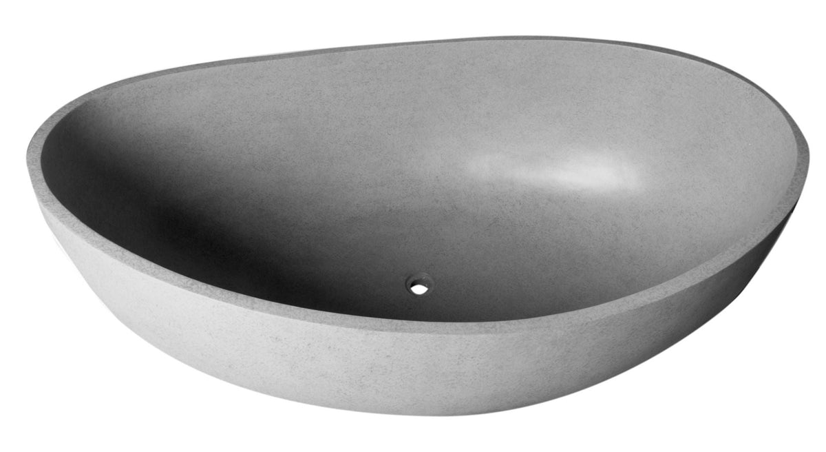 ALFI brand ABCO63TUB 63&quot; Solid Concrete Gray Matte Oval Bathtub - Elite Vitality
