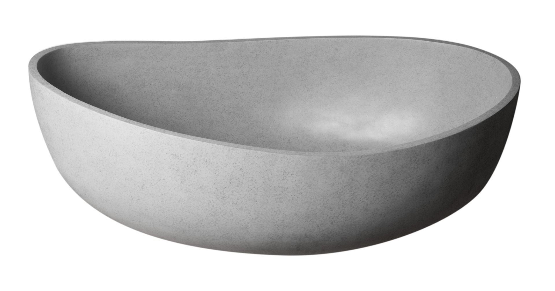 ALFI brand ABCO63TUB 63" Solid Concrete Gray Matte Oval Bathtub - Elite Vitality