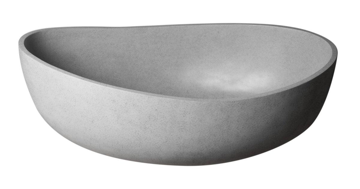 ALFI brand ABCO63TUB 63&quot; Solid Concrete Gray Matte Oval Bathtub - Elite Vitality
