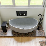 ALFI brand ABCO63TUB 63" Solid Concrete Gray Matte Oval Bathtub - Elite Vitality