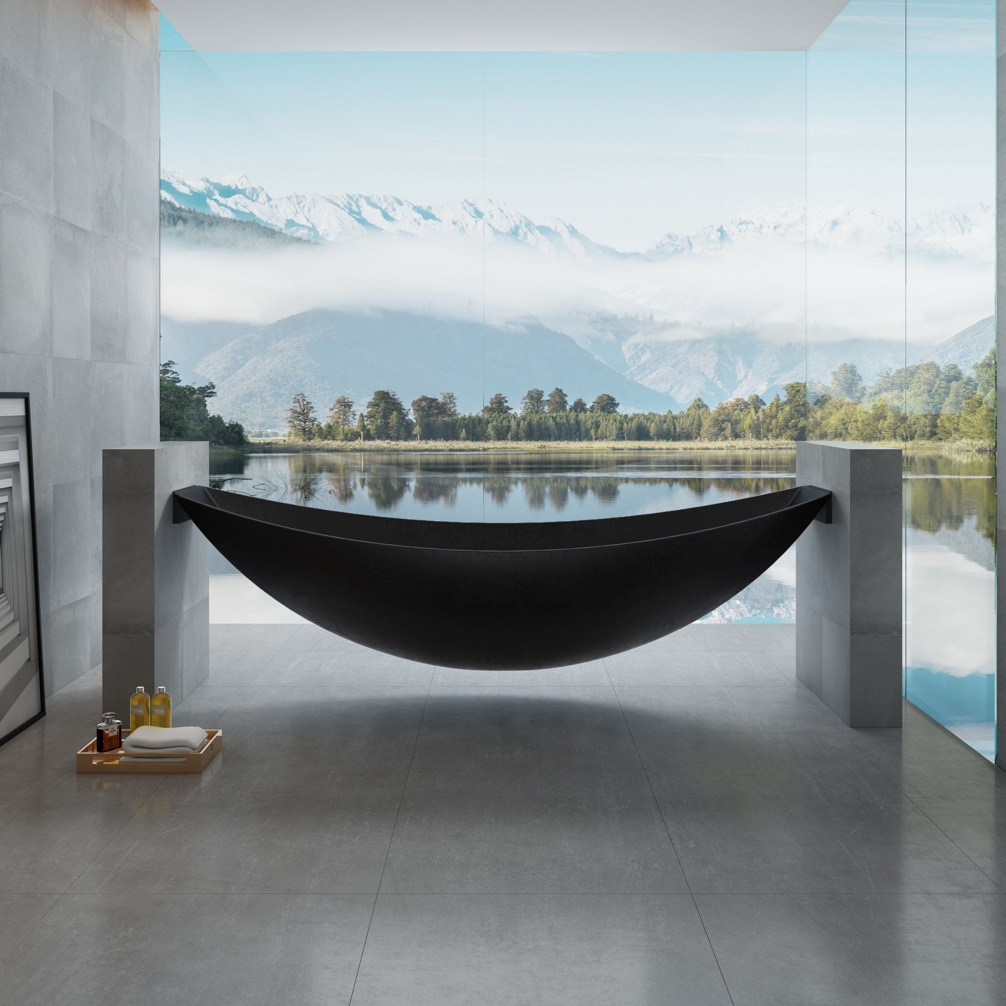 ALFI brand Hammock Tub Acrylic Black - Elite Vitality